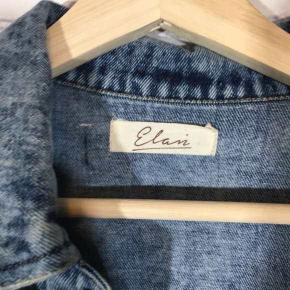 ELAN Acid Wash Ruffle Trim Denim Jean Jacket MED - Picture 6 of 7